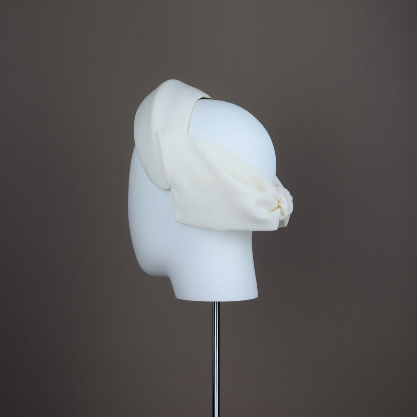 Ivory Cream Crepe covered Back Bow Headband