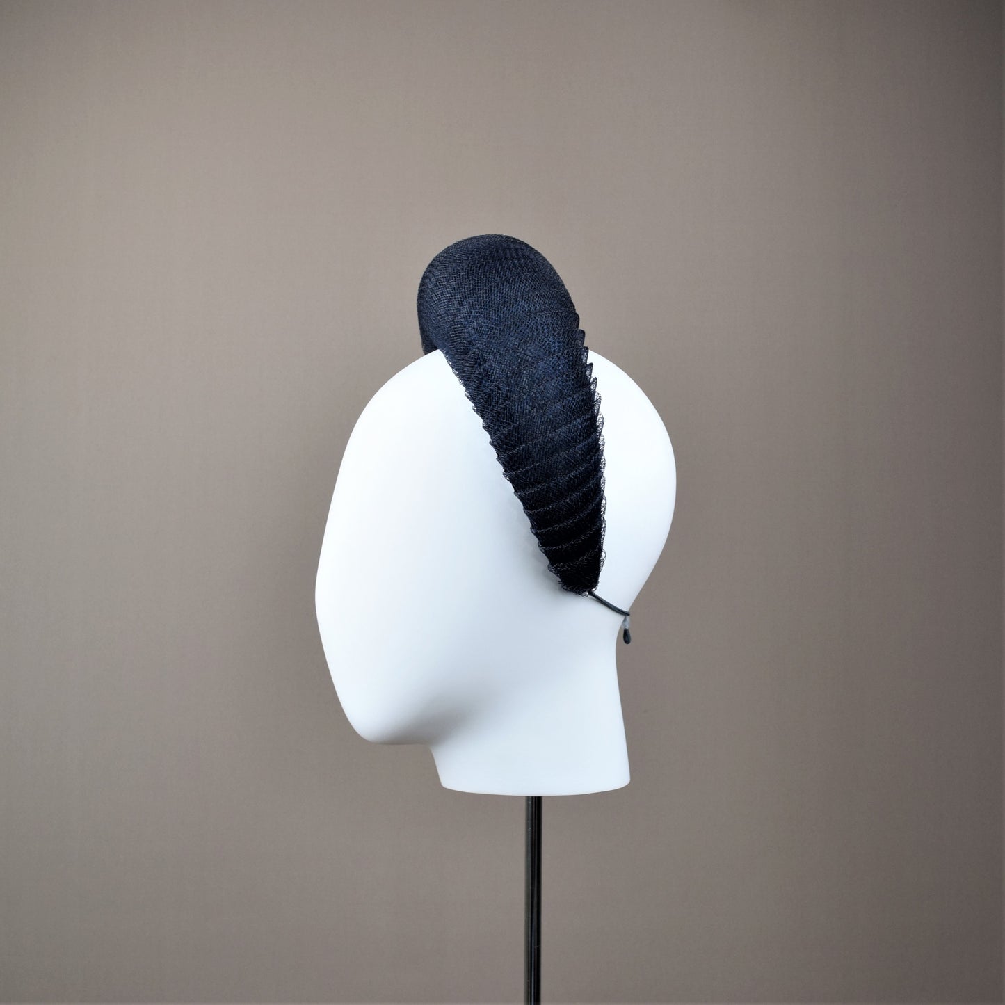 Navy Pleated Mesh Wedding Guest Headband