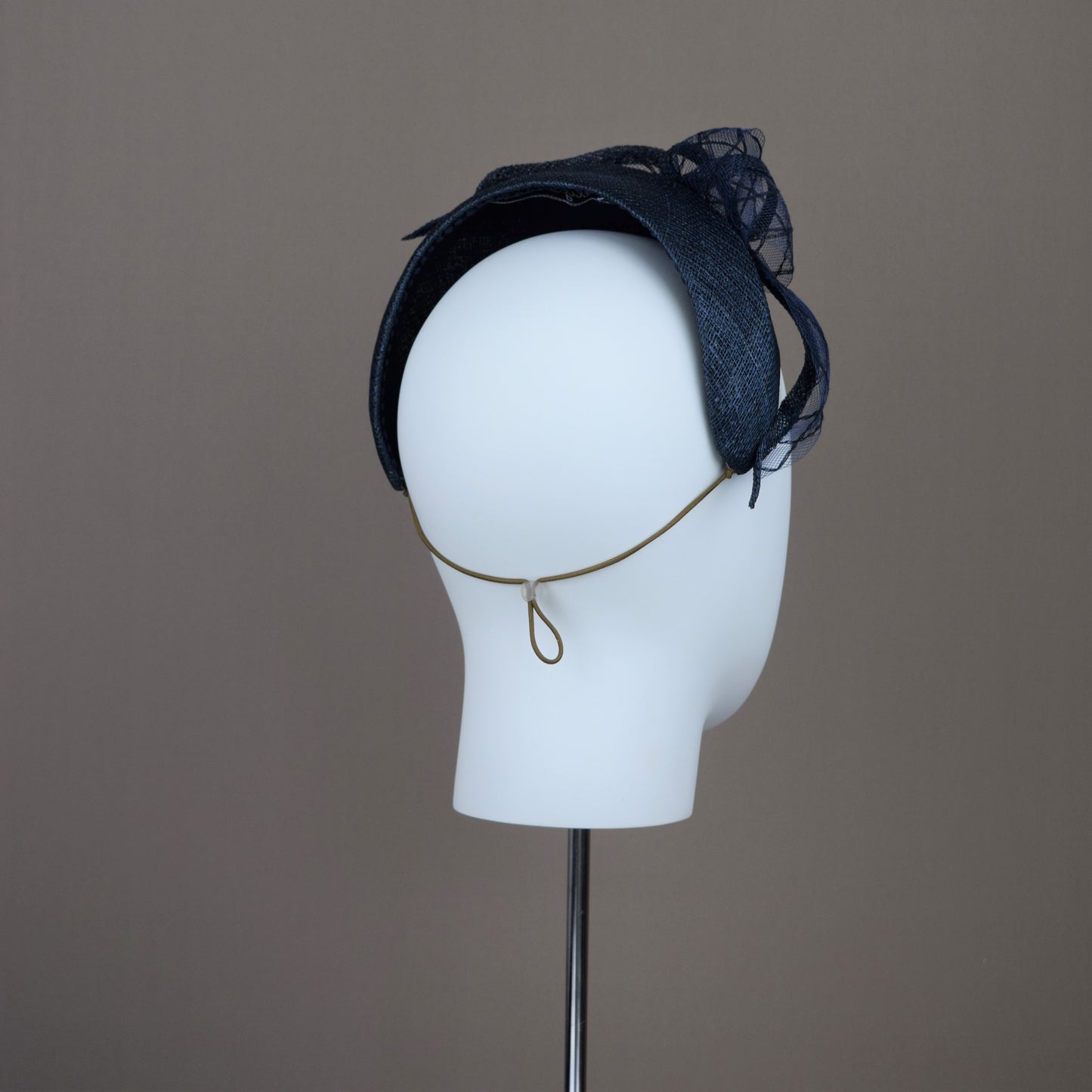 Dark Navy Straw Wedding Headband