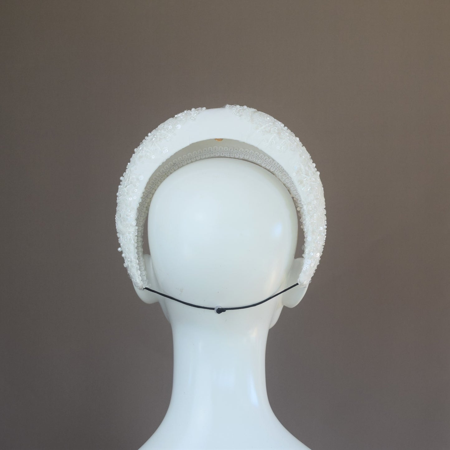 Milk White Seed Bead and Pearl Bridal Headband