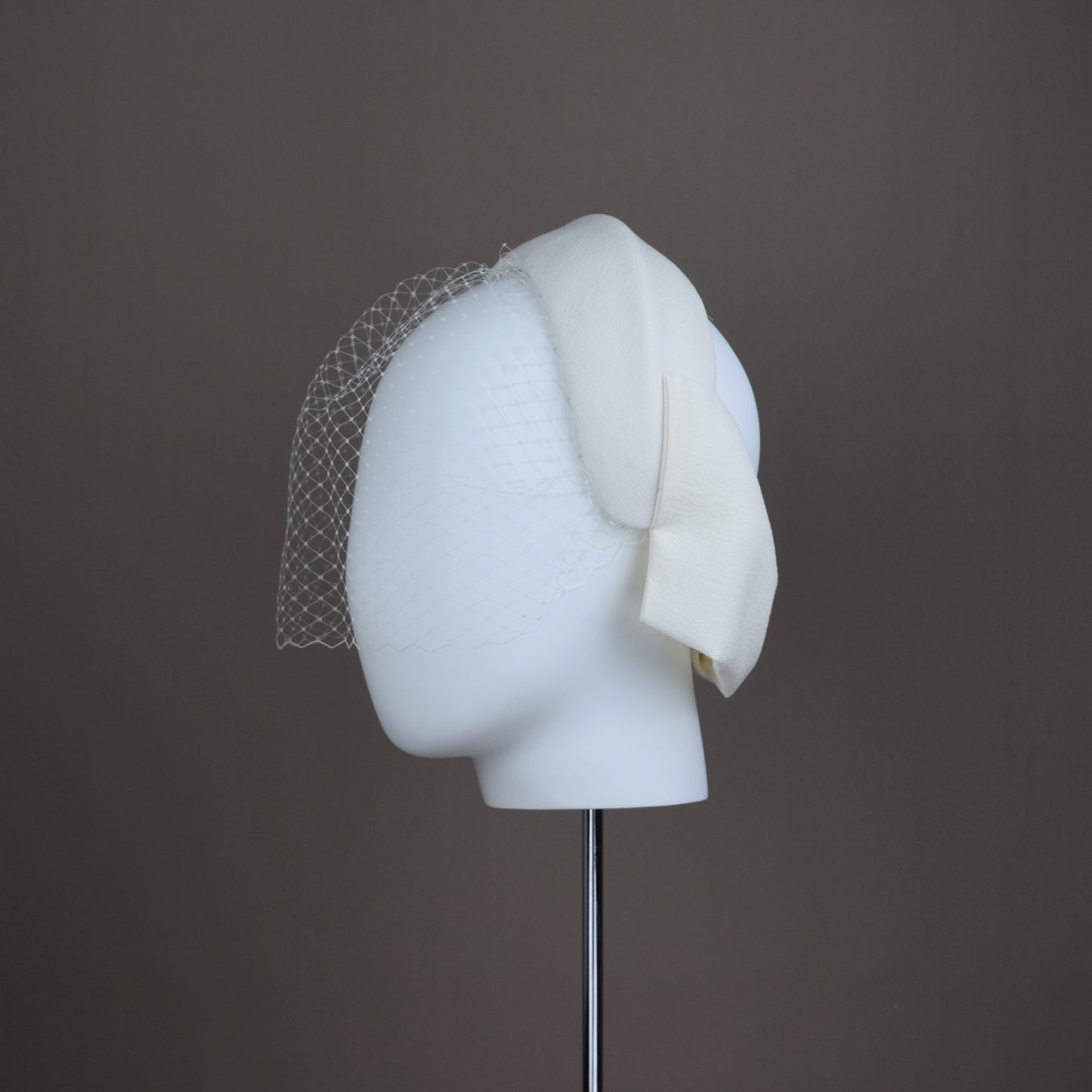 Ivory Cream Crepe covered Back Bow Headband