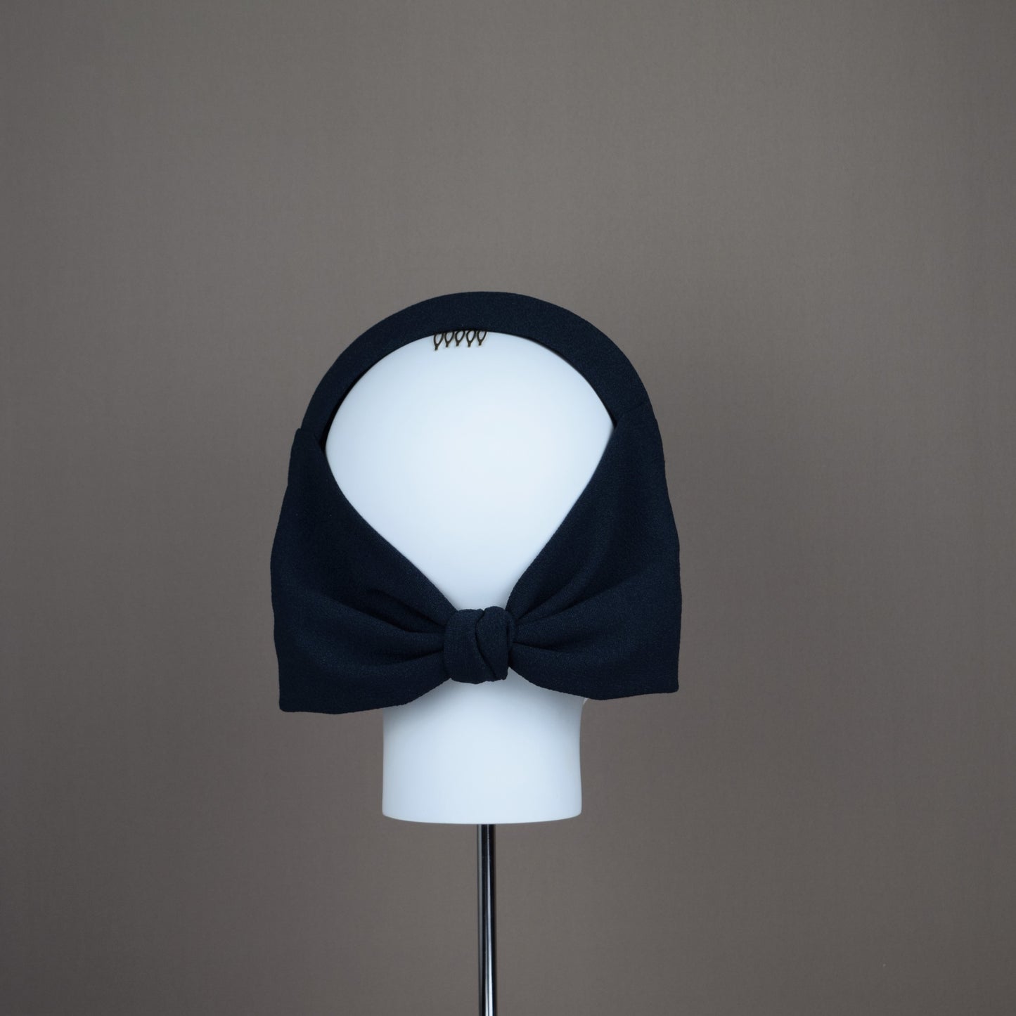 Navy Crepe with Large Bow Wedding Guest Headband