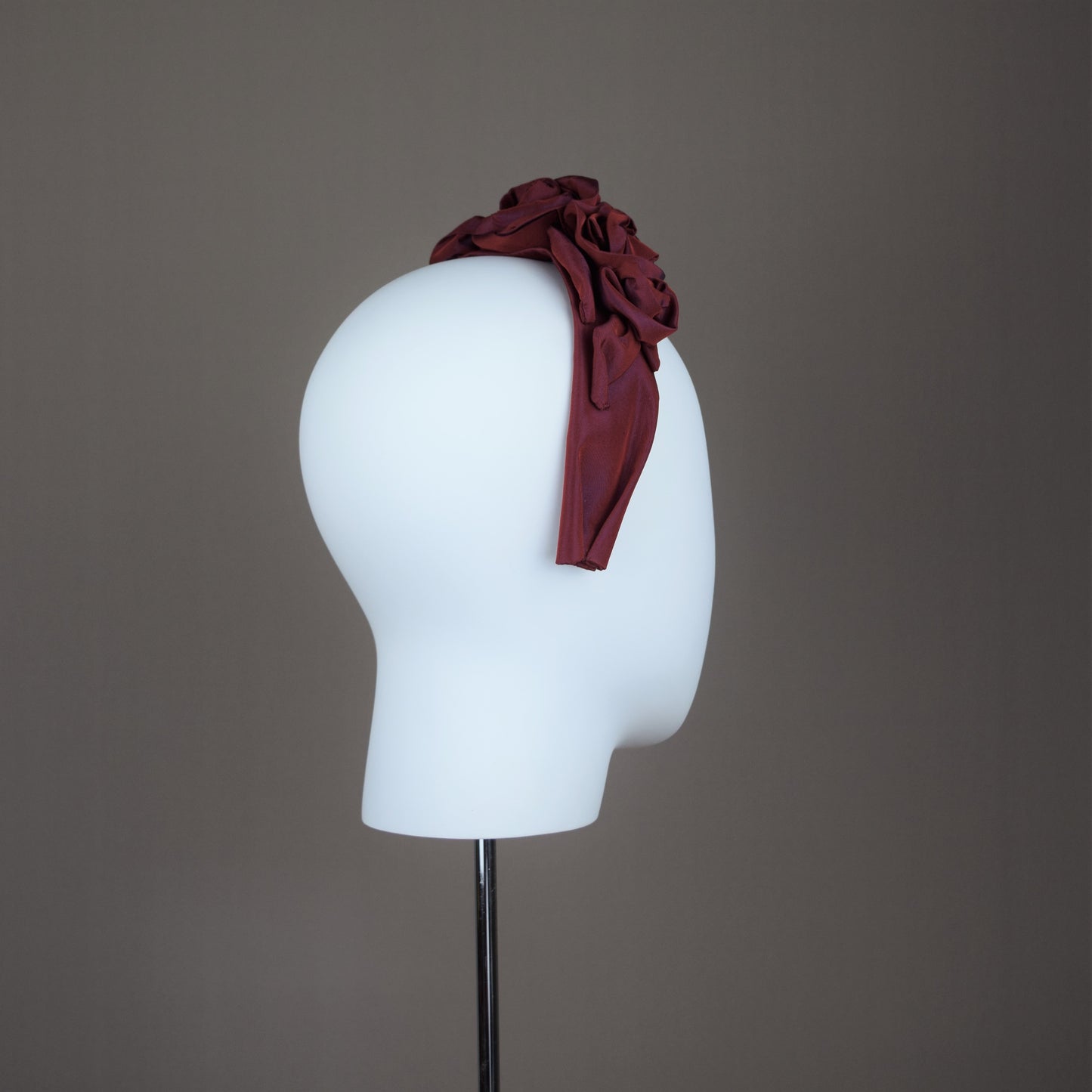 Wine Red Taffeta Rose Wedding Guest Headband