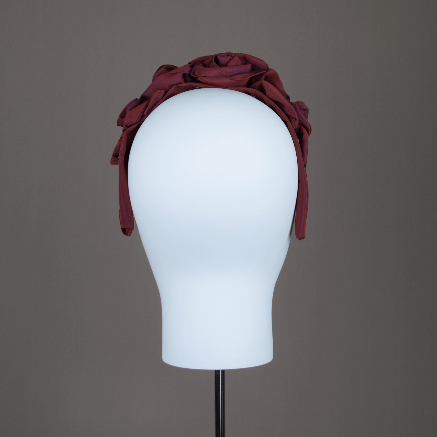 Wine Red Taffeta Rose Wedding Guest Headband