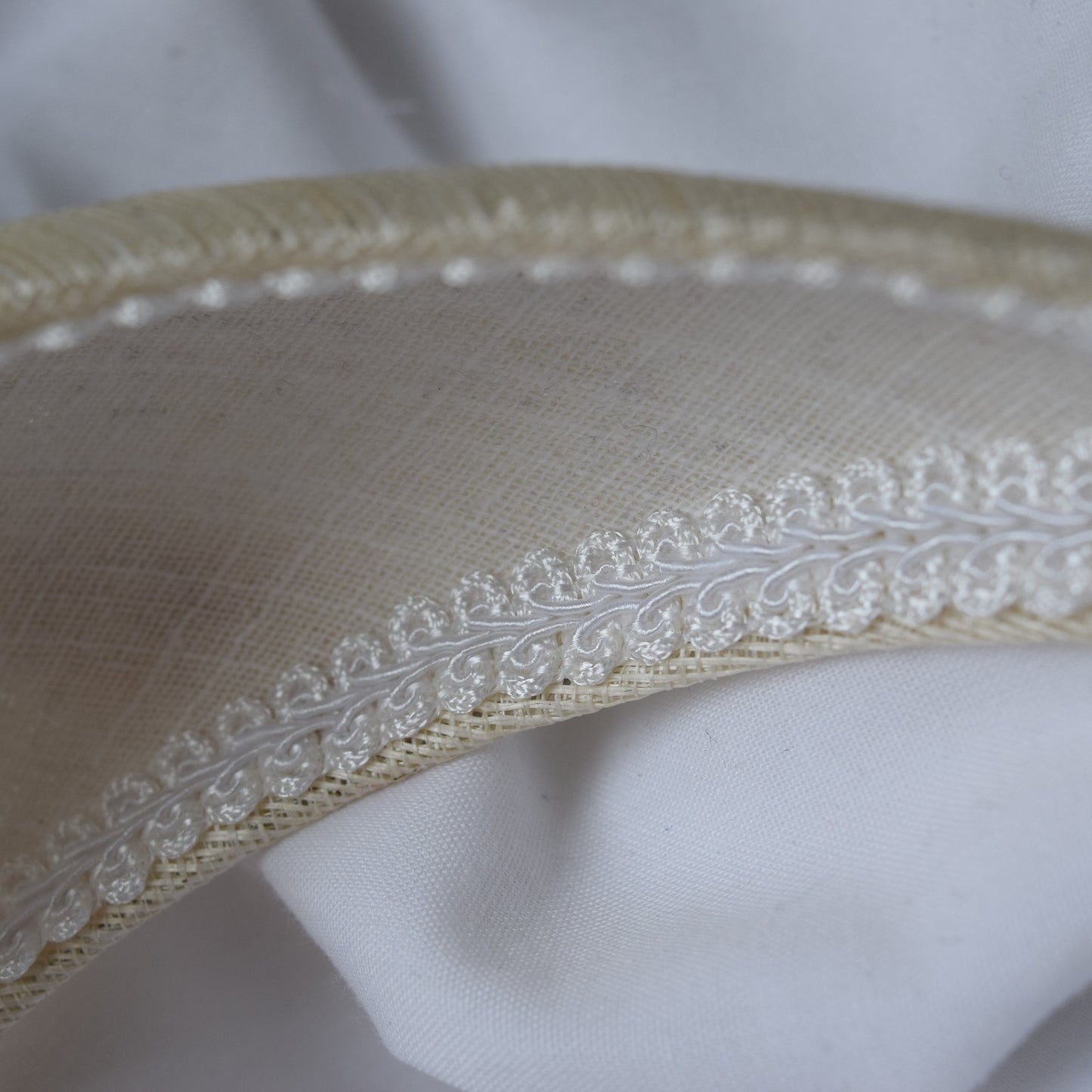 Dark Ivory/Cream Straw Silk Abaca Bridal Headband