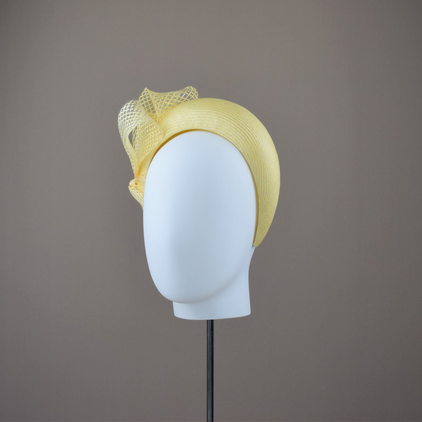 Primrose Yellow Straw Wedding Guest Headband