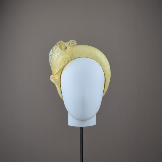 Primrose Yellow Straw Wedding Guest Headband