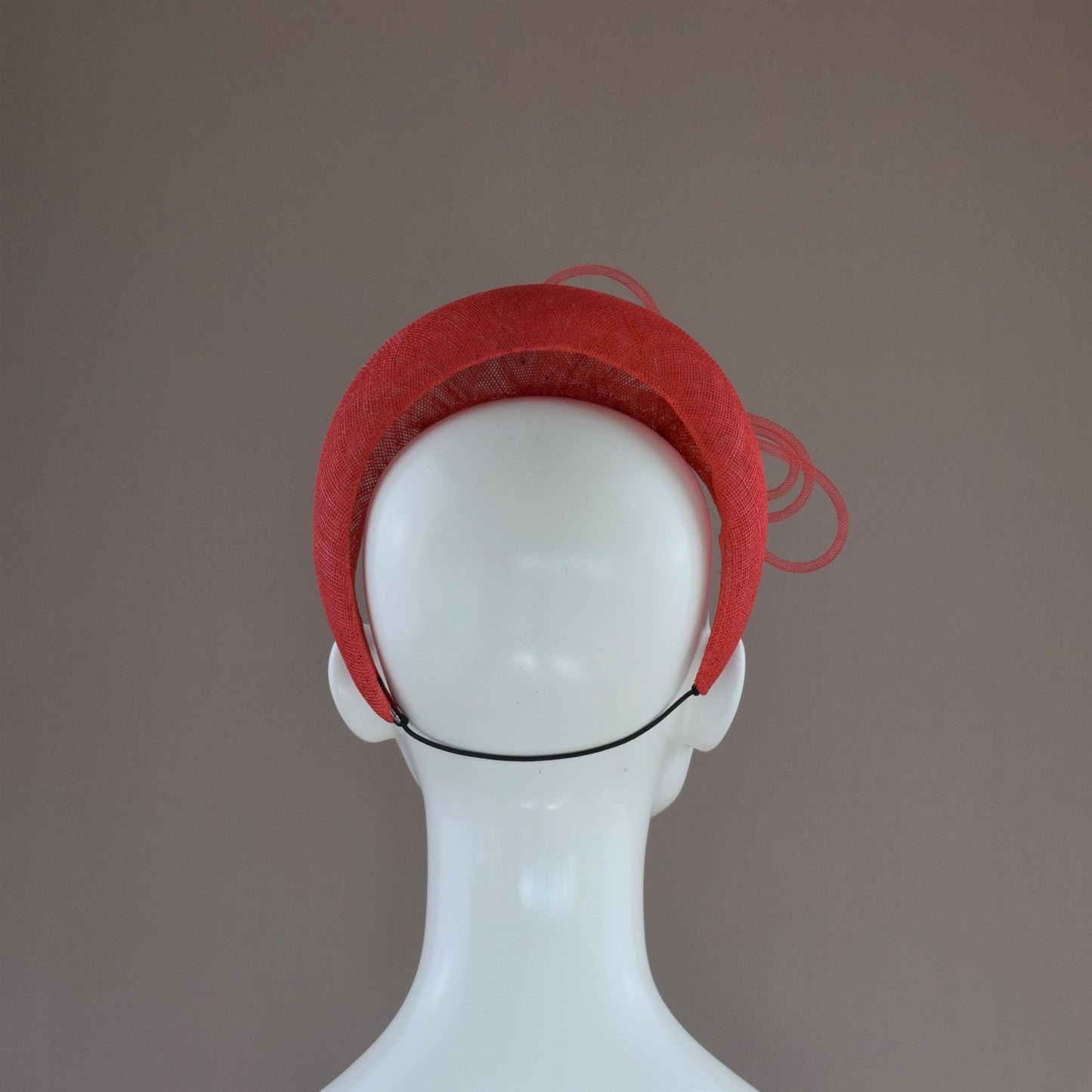 Bright Red Straw Wedding Guest Headband