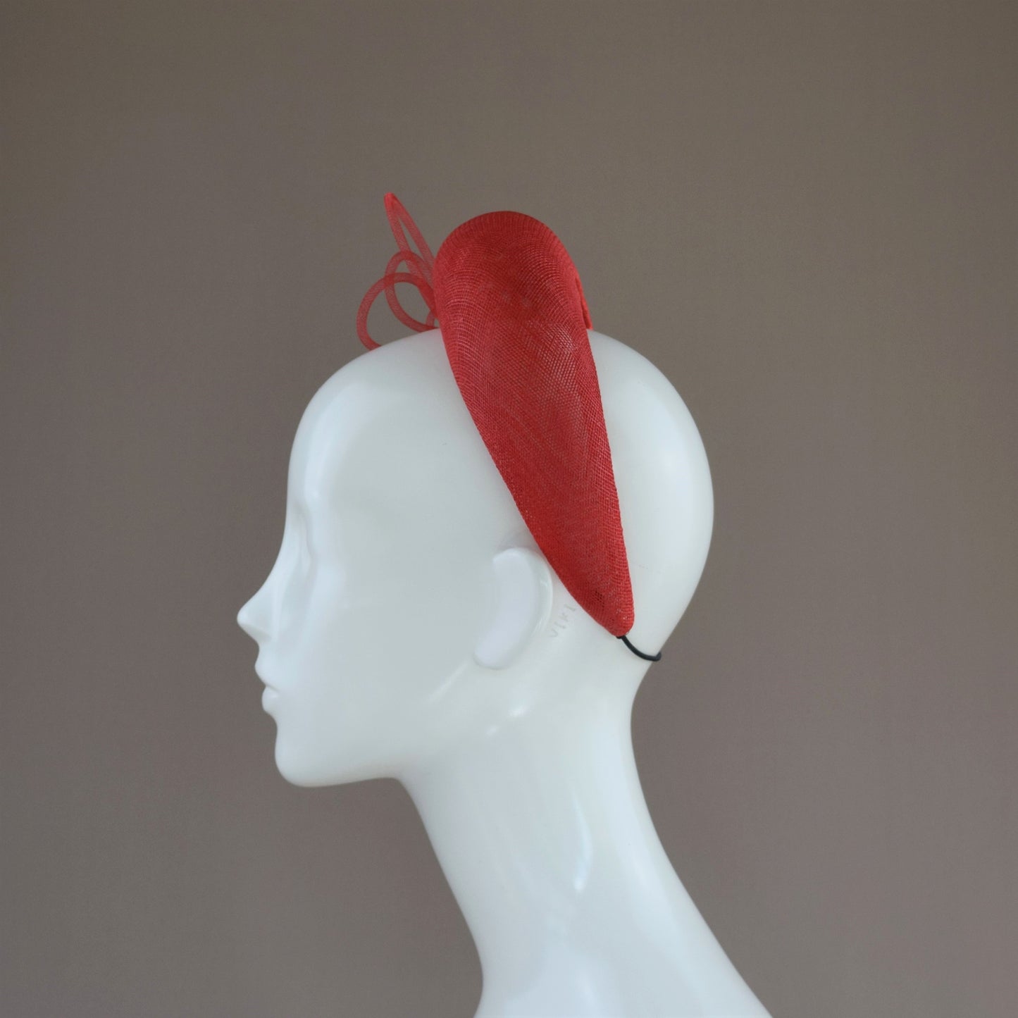 Bright Red Straw Wedding Guest Headband