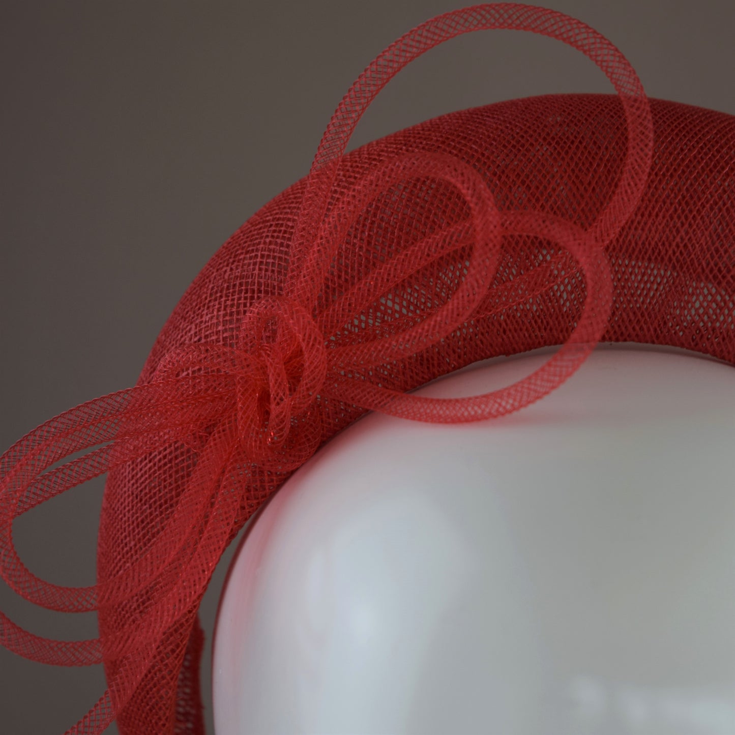 Bright Red Straw Wedding Guest Headband