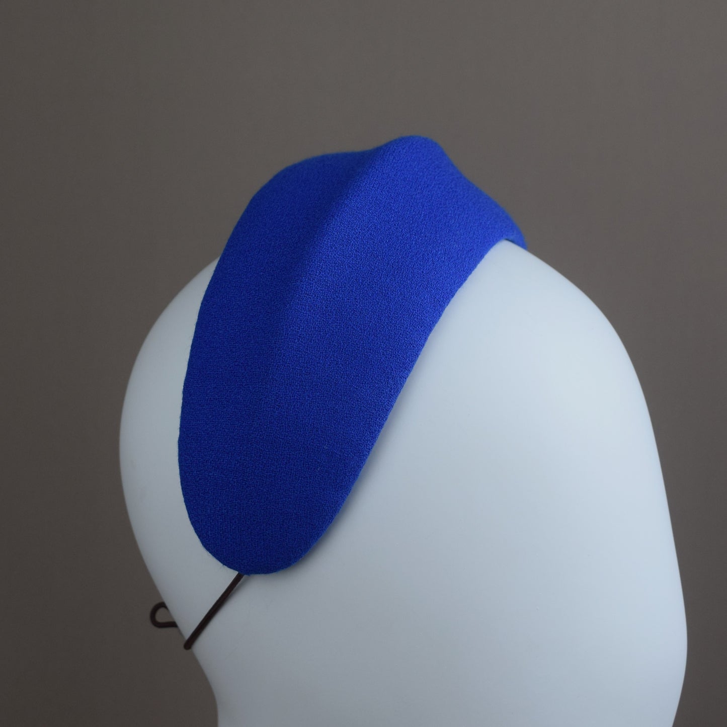 Royal Blue Wool Crepe with Bow Wedding Guest Headband