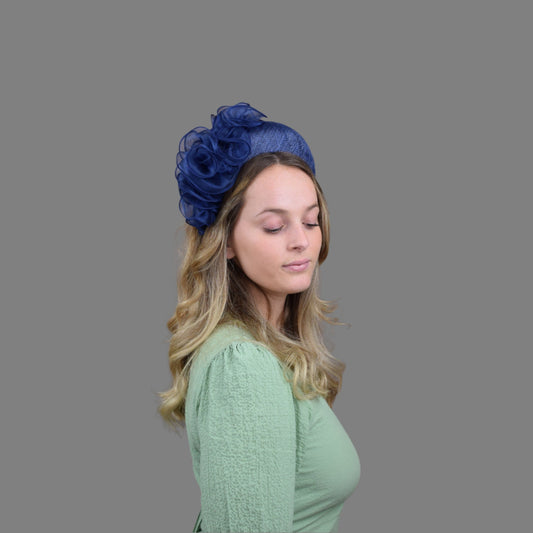 Light Navy Ruffle Headband