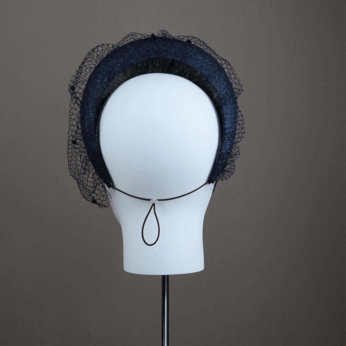 Dark Navy Veiled Wedding Guest Headband