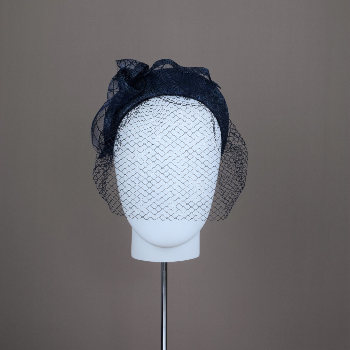 Dark Navy Straw Wedding Headband