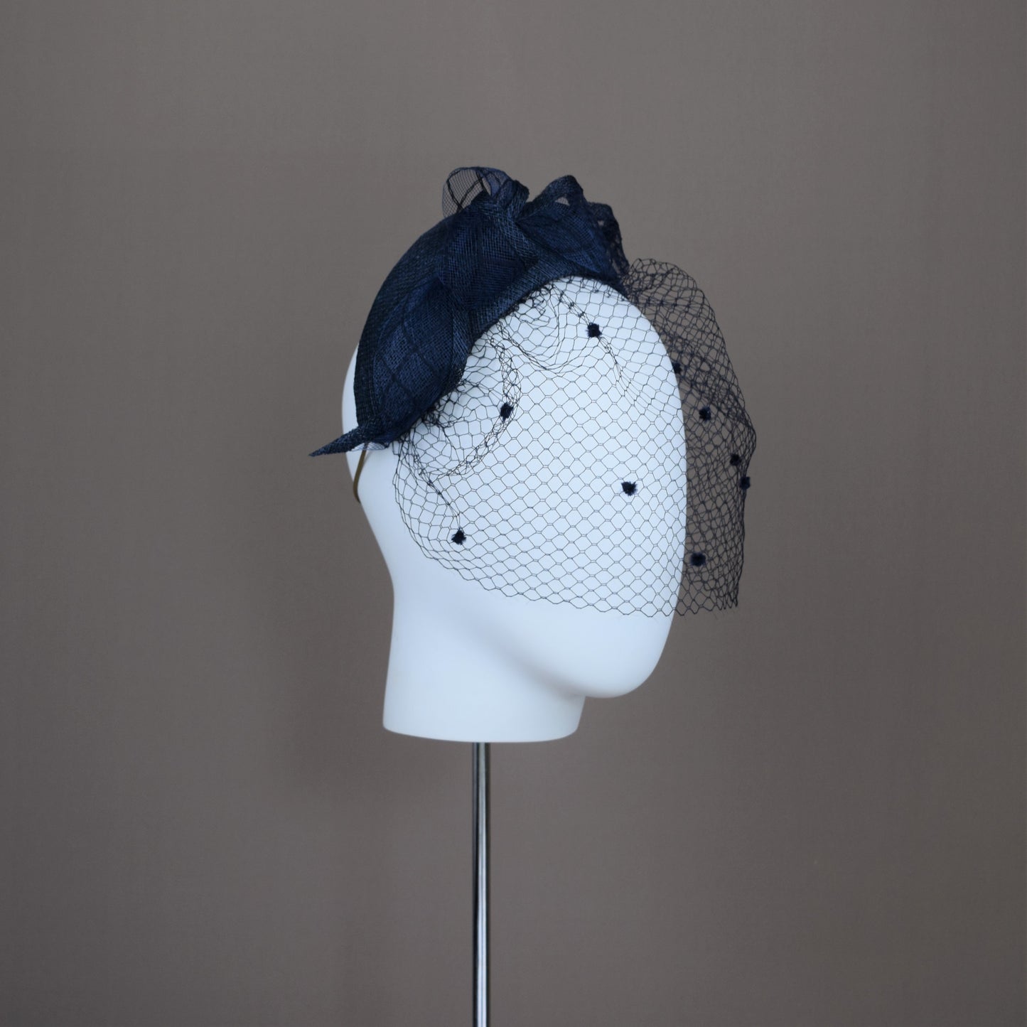 Dark Navy Straw Wedding Headband