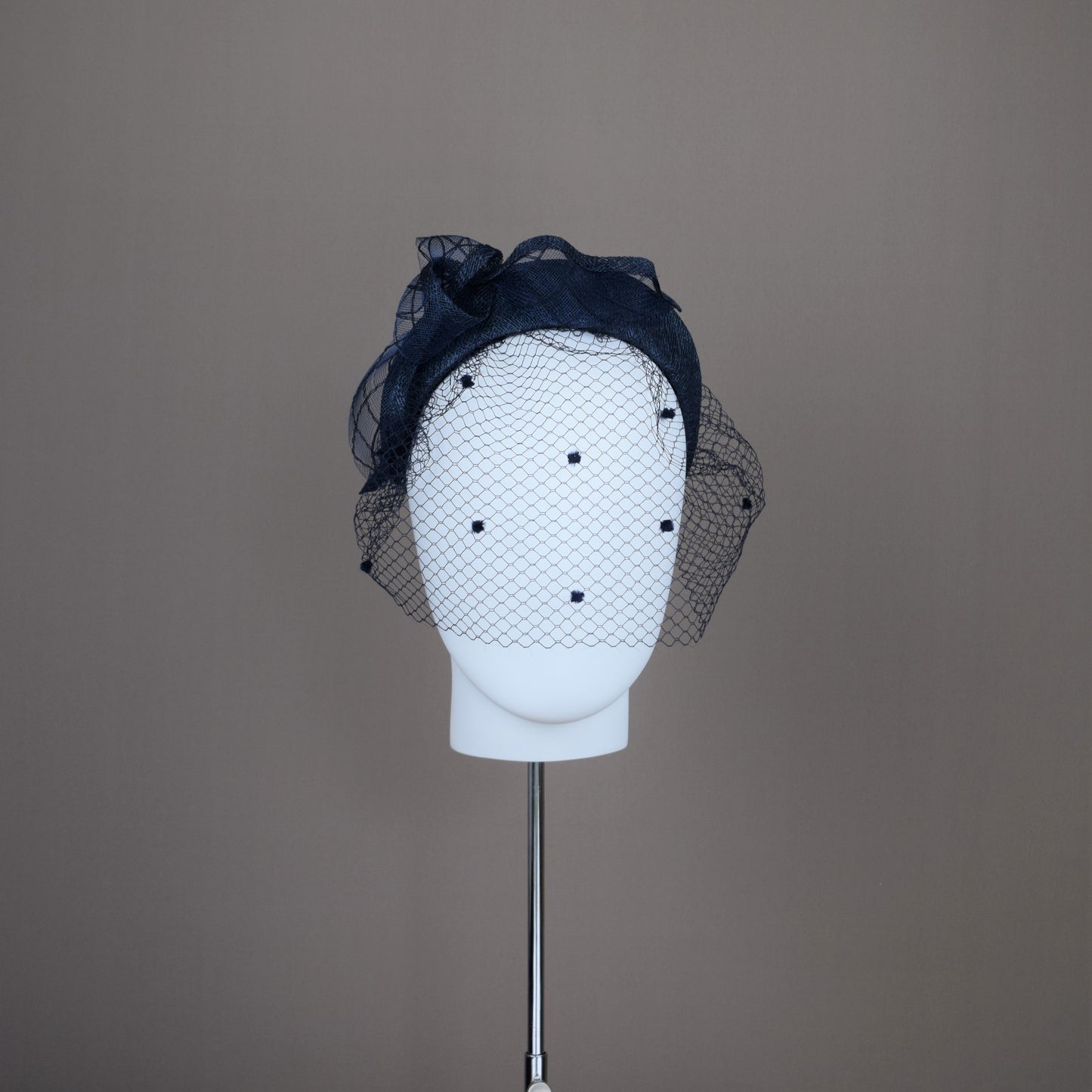 Dark Navy Straw Wedding Headband