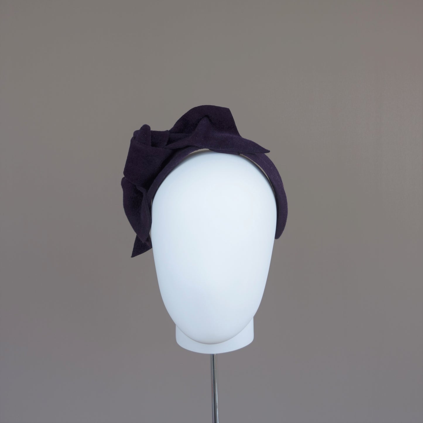 Aubergine Peachbloom Wool Felt Bow Wedding Guest Headband