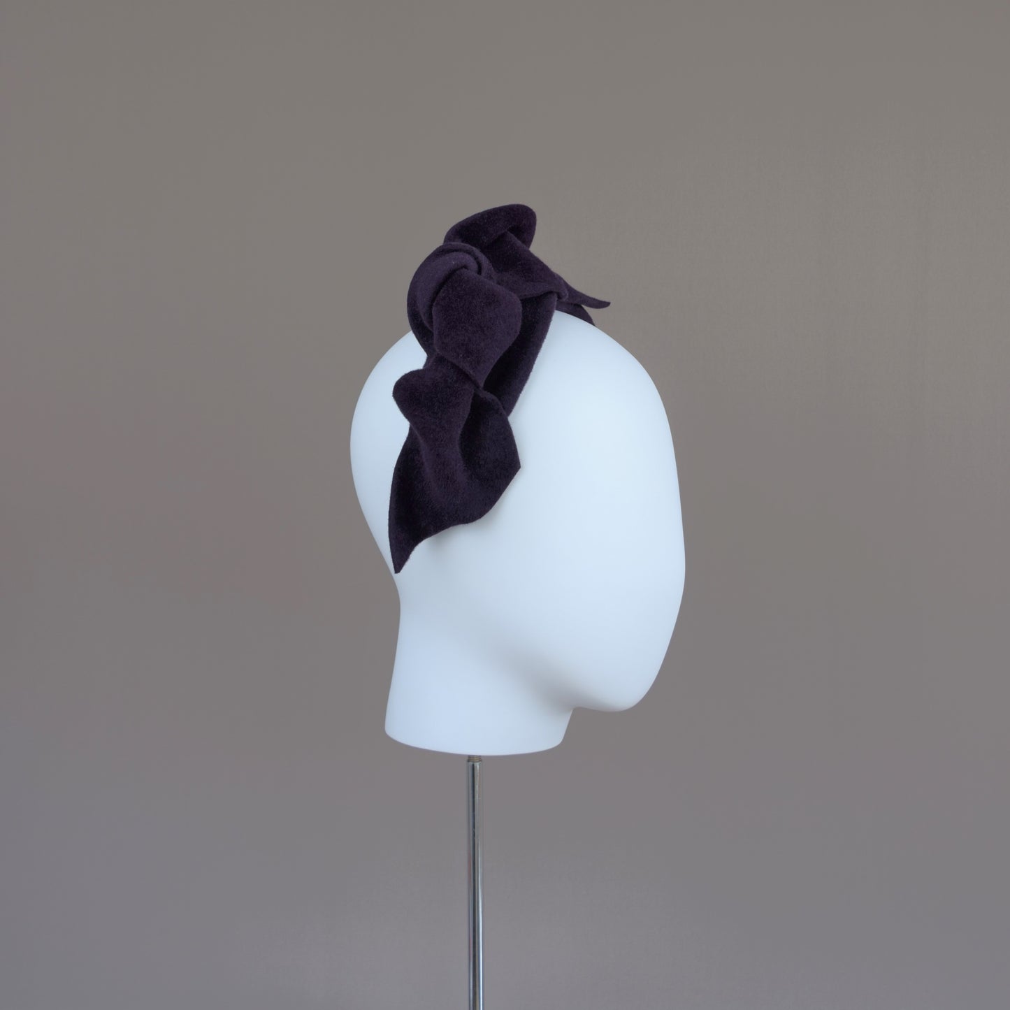 Aubergine Peachbloom Wool Felt Bow Wedding Guest Headband