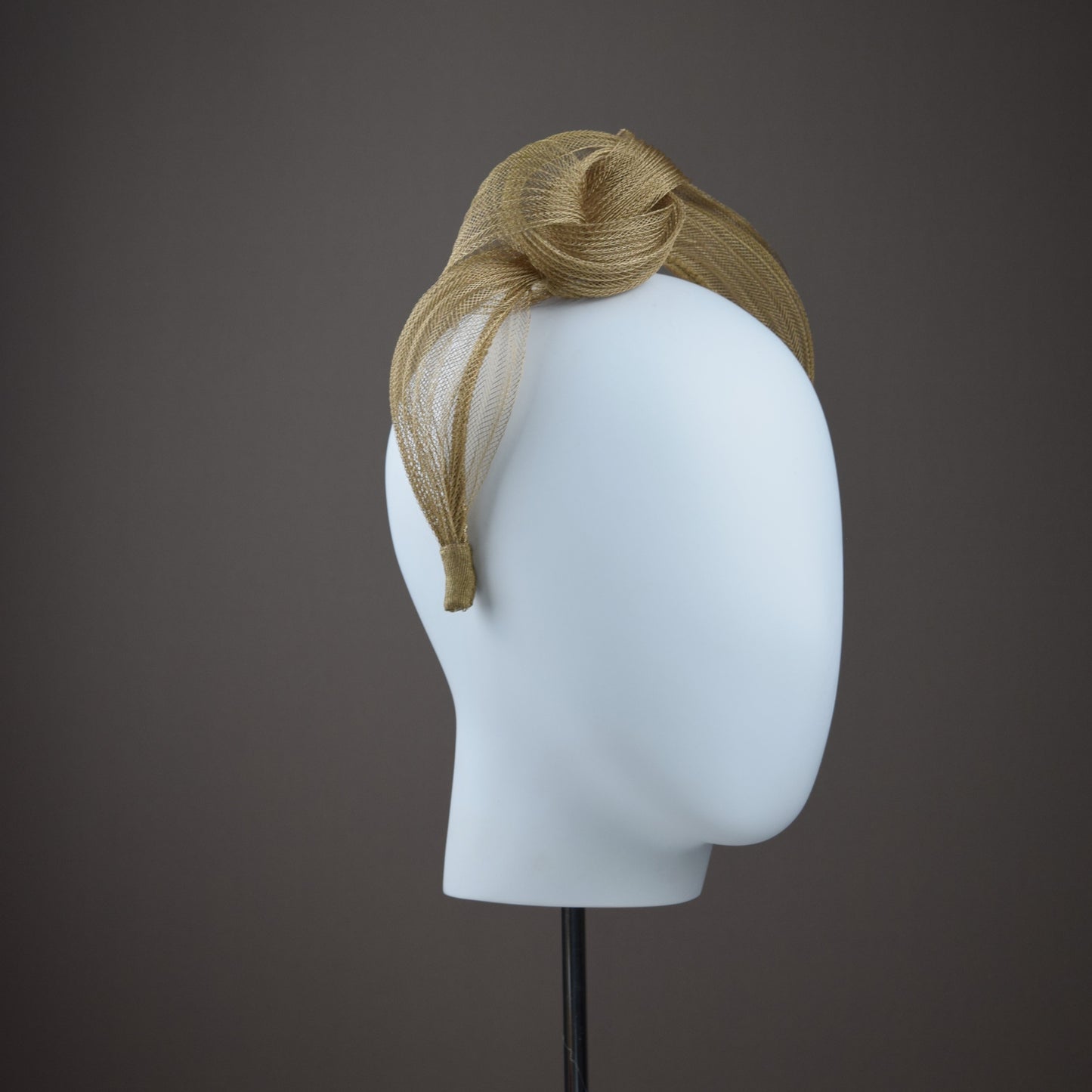 Metallic Gold Mesh Wedding Headband