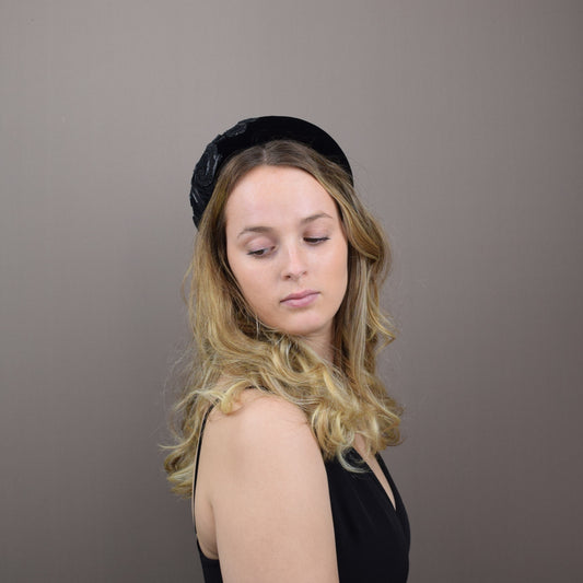 Black Silk Velvet Headband