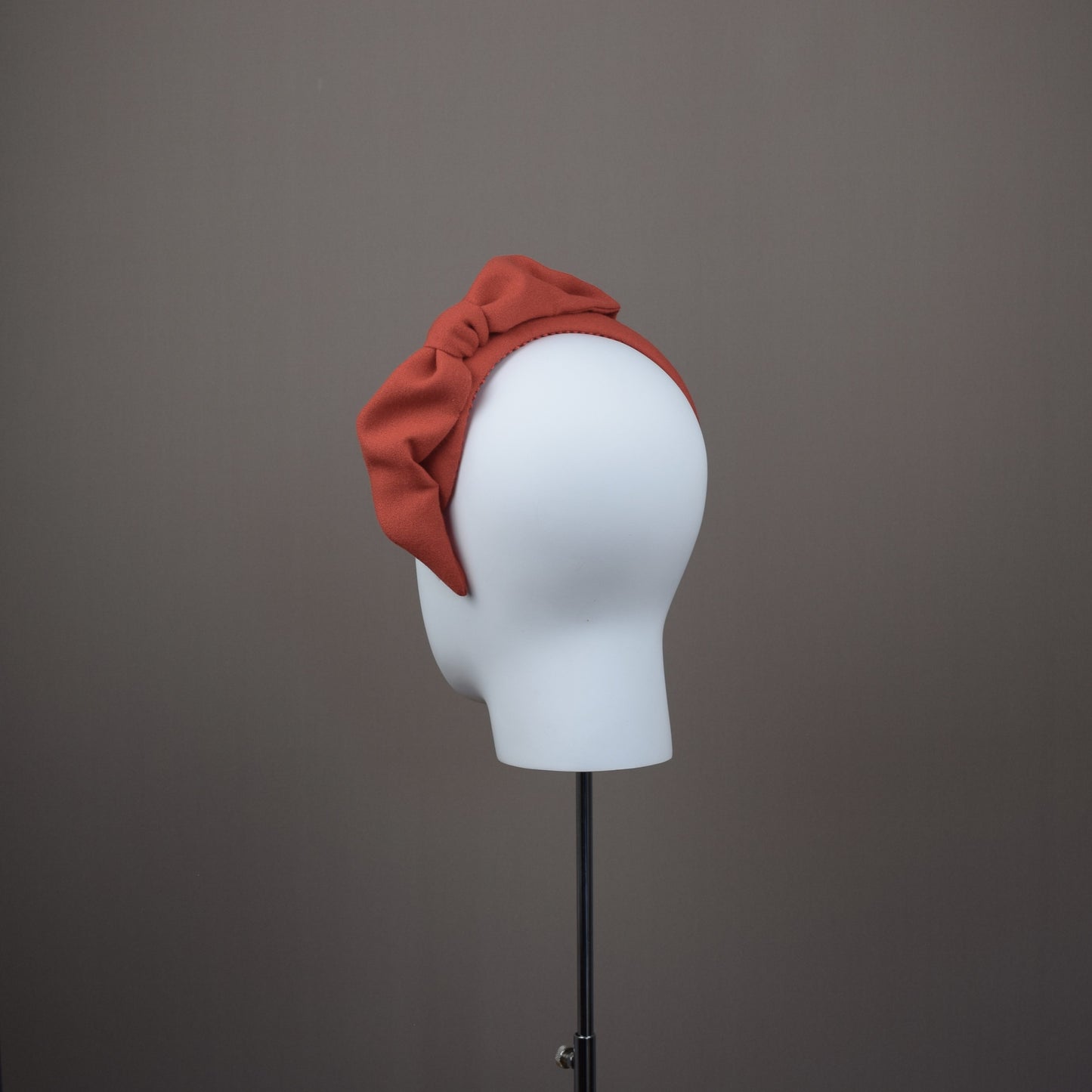 Orange Crepe Fabric Covered Wedding Guest Headband with Bow