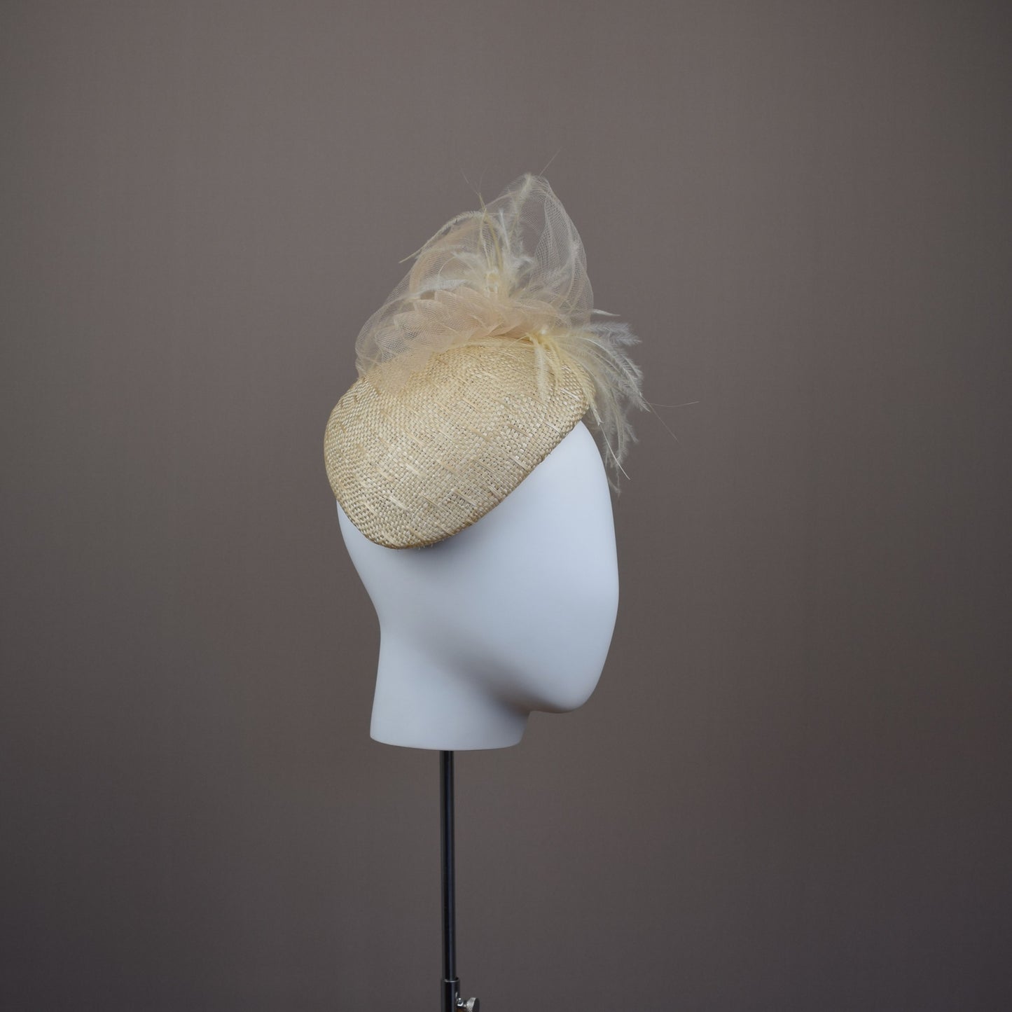 Natural Textured Straw Duchess Style Hat