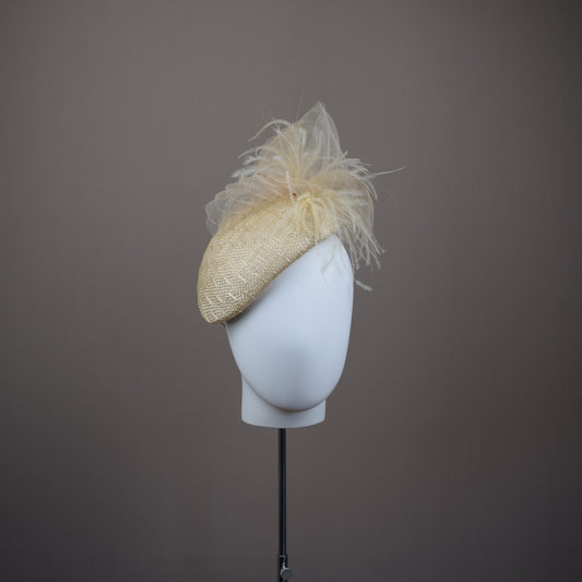 Natural Textured Straw Duchess Style Hat