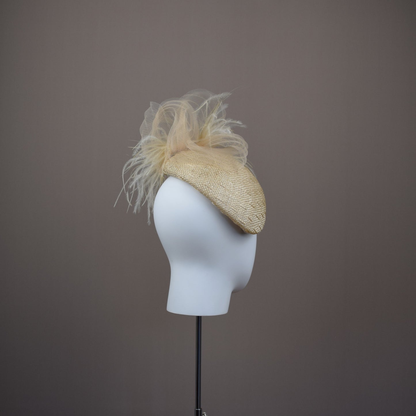 Natural Textured Straw Duchess Style Hat