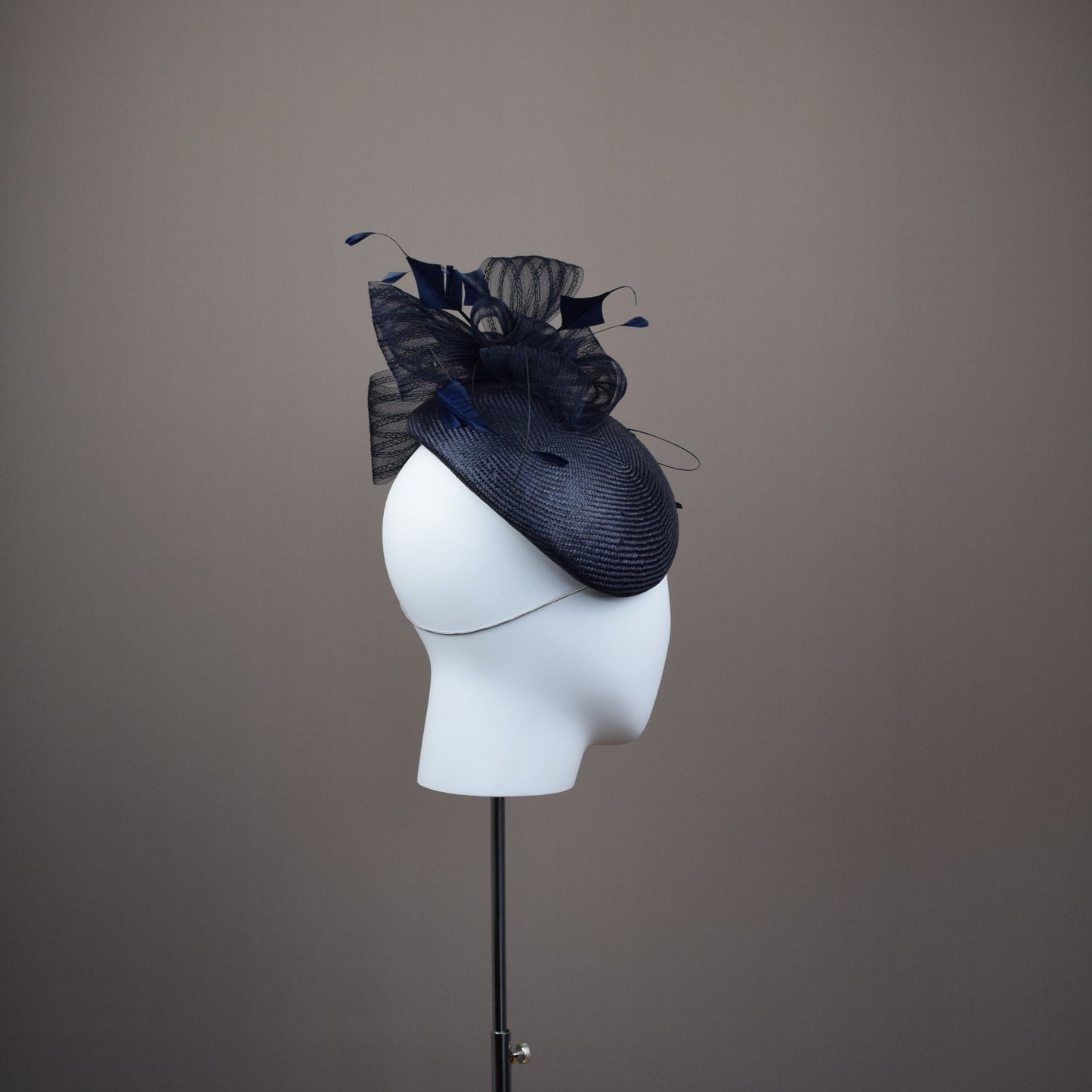 Navy Straw Duchess Style Hat