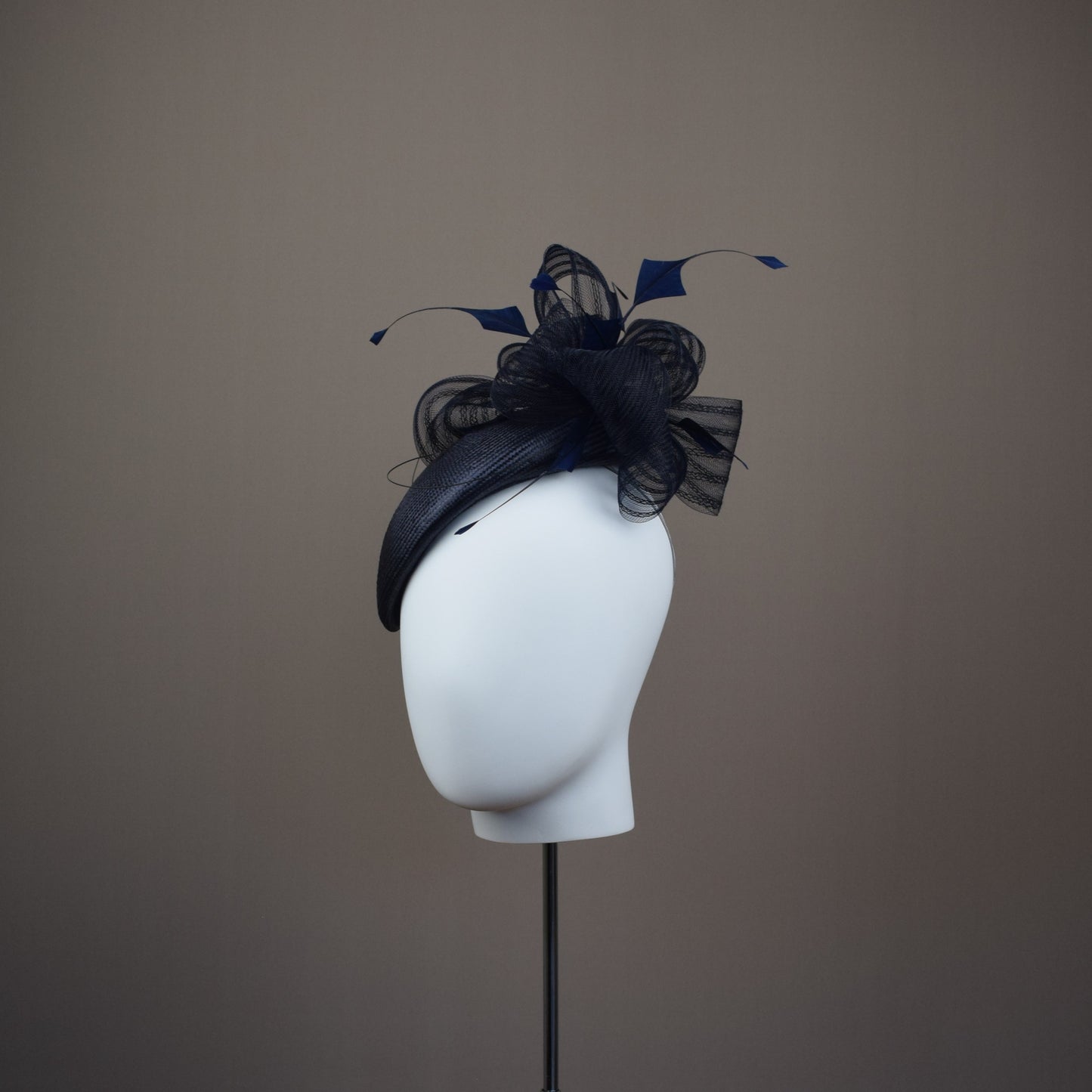 Navy Straw Duchess Style Hat