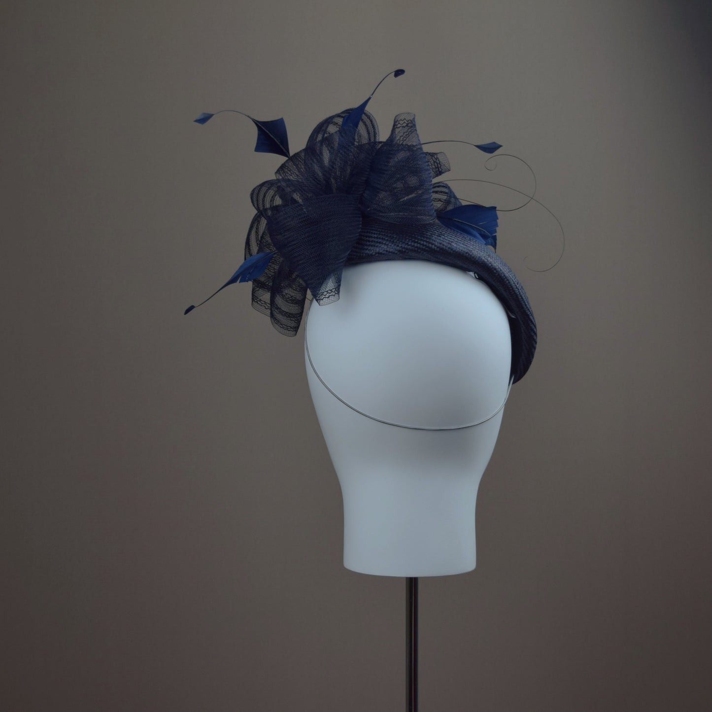 Navy Straw Duchess Style Hat