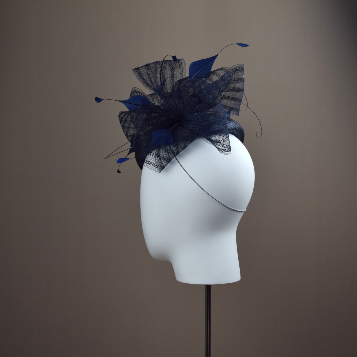 Navy Straw Duchess Style Hat