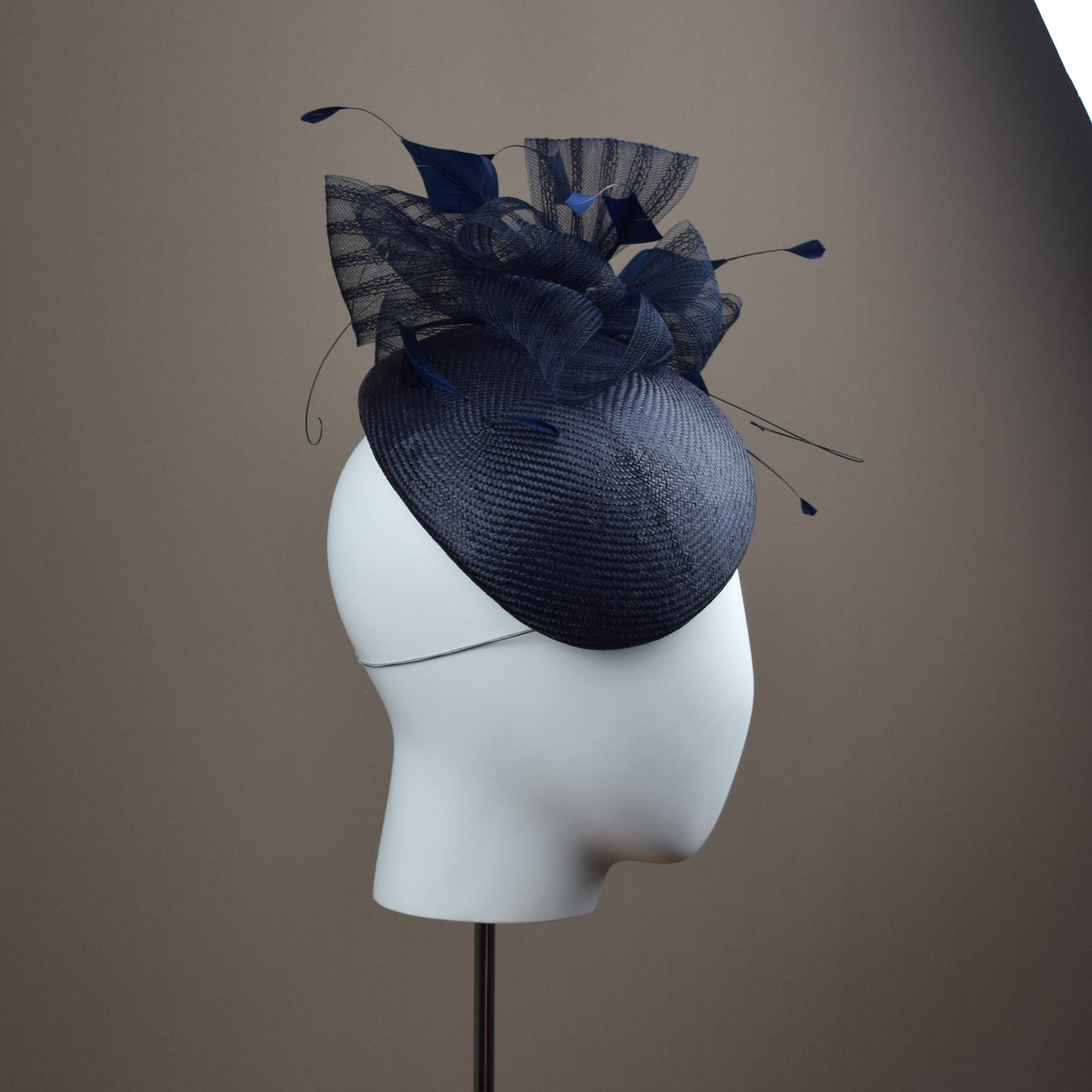 Navy Straw Duchess Style Hat