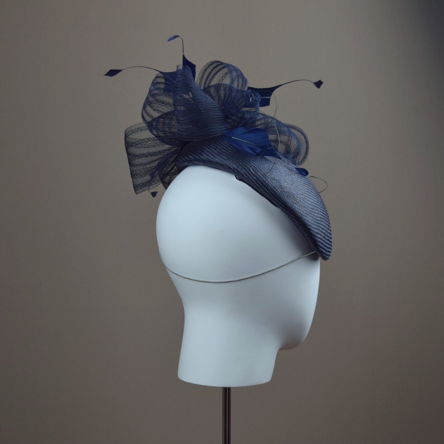 Navy Straw Duchess Style Hat