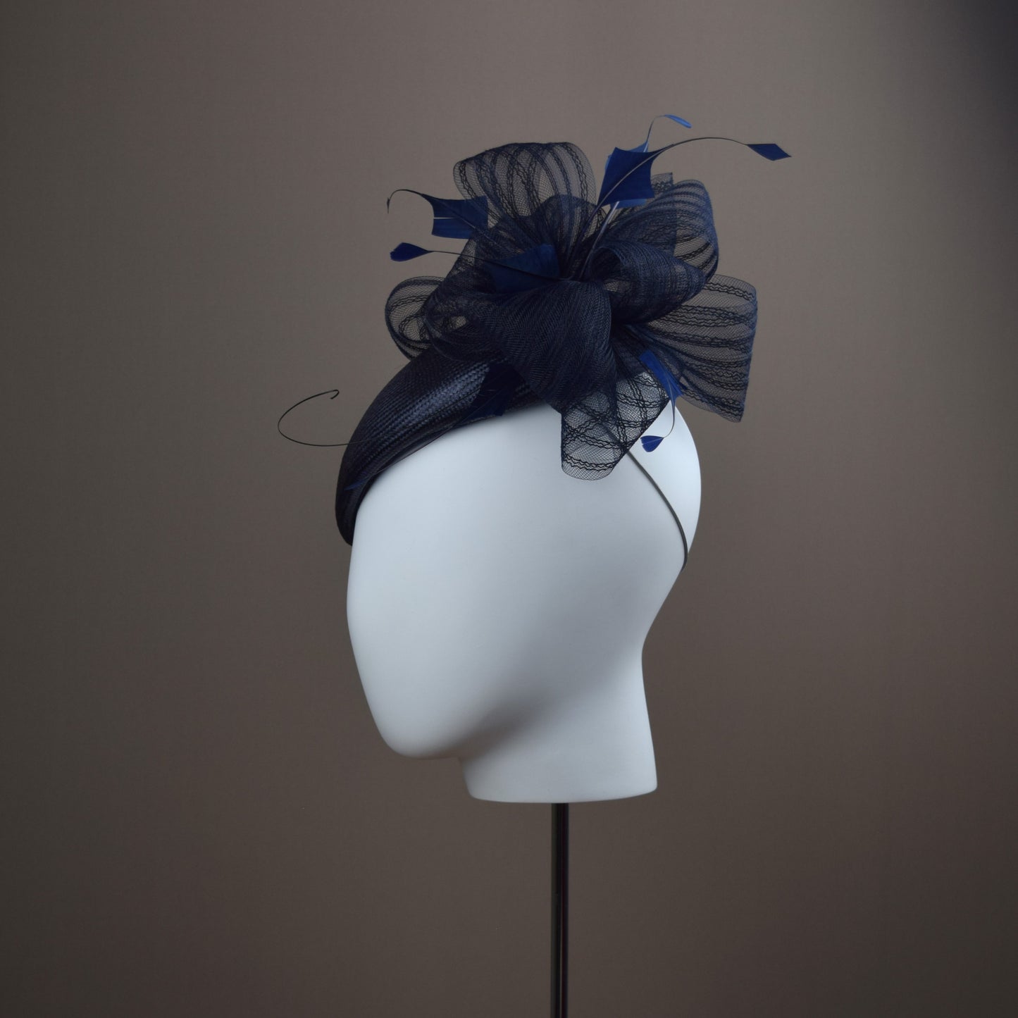 Navy Straw Duchess Style Hat