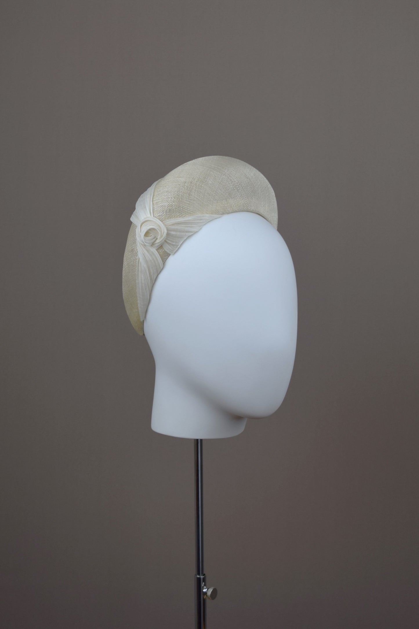 Ivory/Cream Straw Silk Abaca Draped Headband