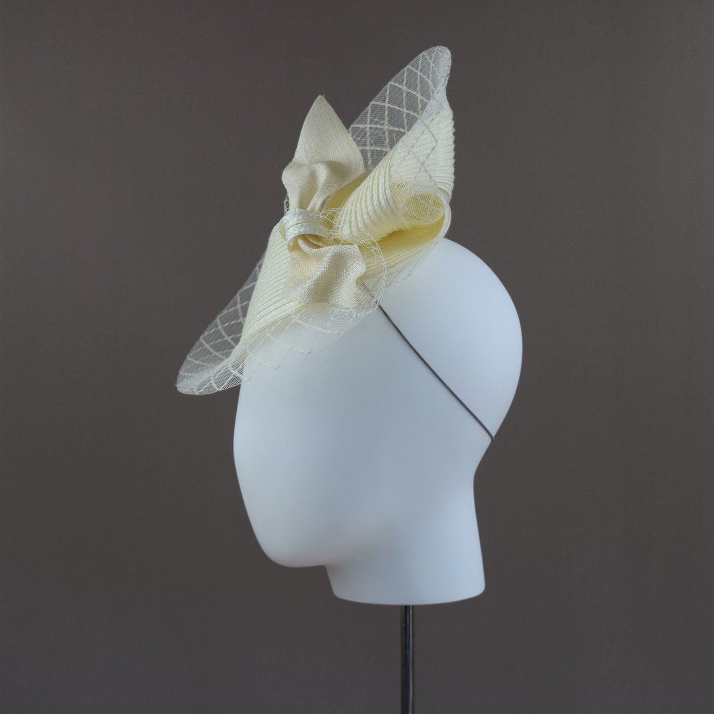 Clotted Cream Straw Sculptural Headpiece.