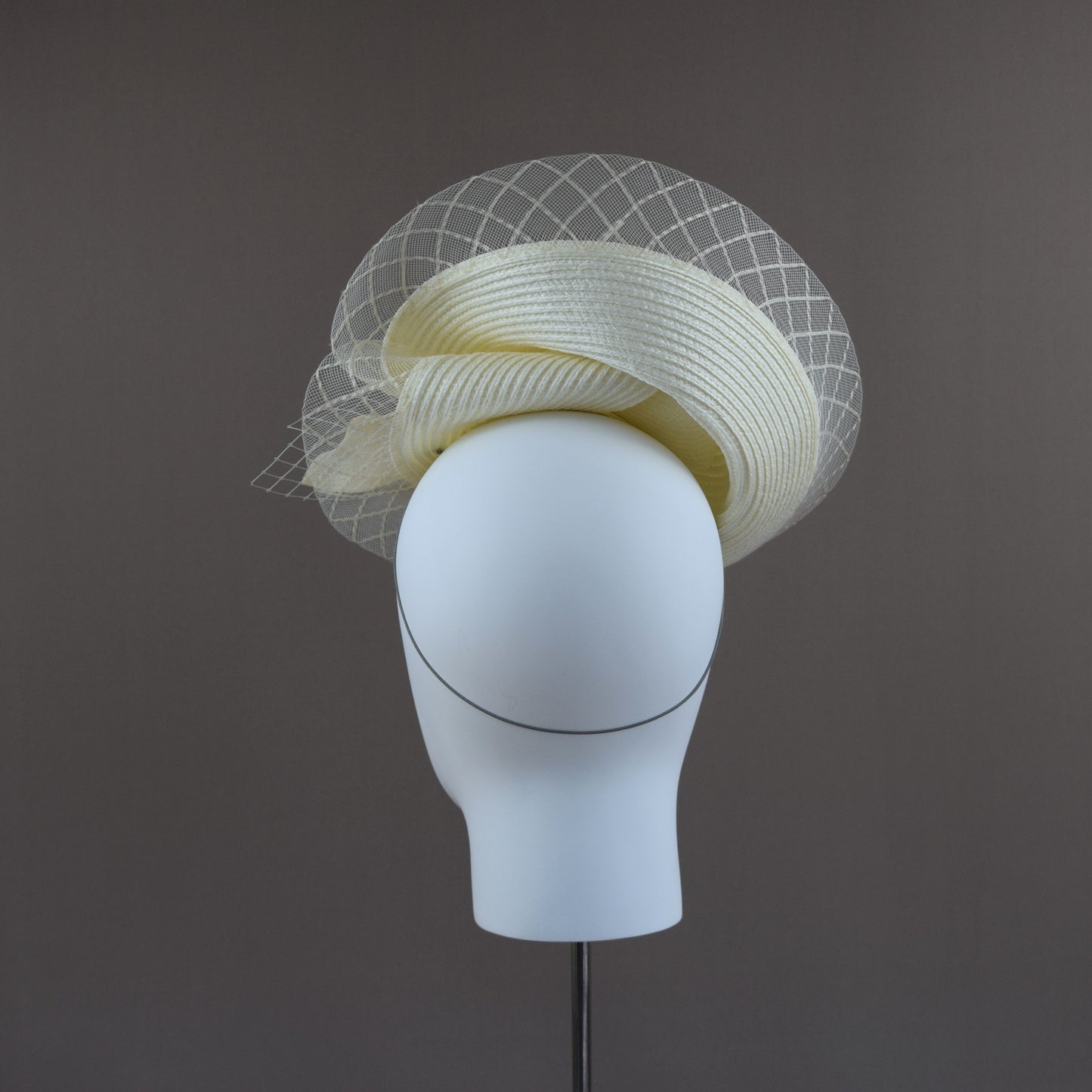 Clotted Cream Straw Sculptural Headpiece.