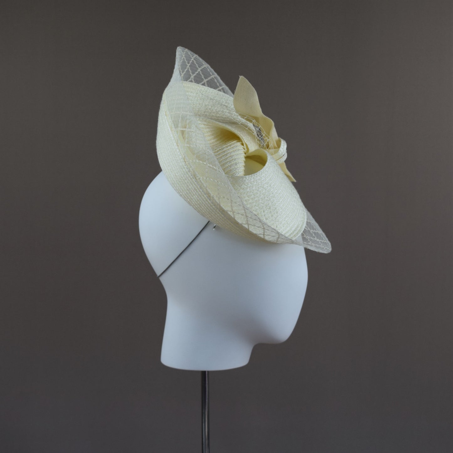 Clotted Cream Straw Sculptural Headpiece.