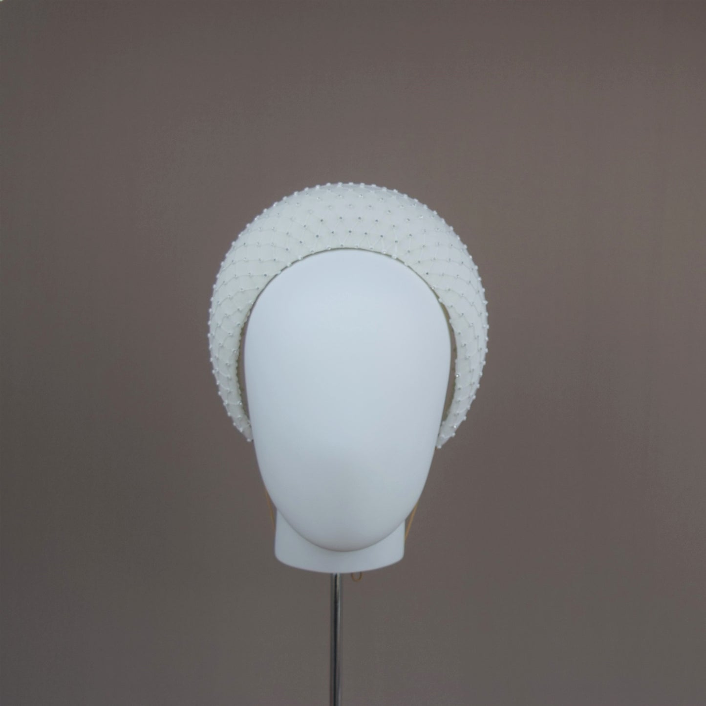 Milk White Crepe Diamonte Bridal Headband