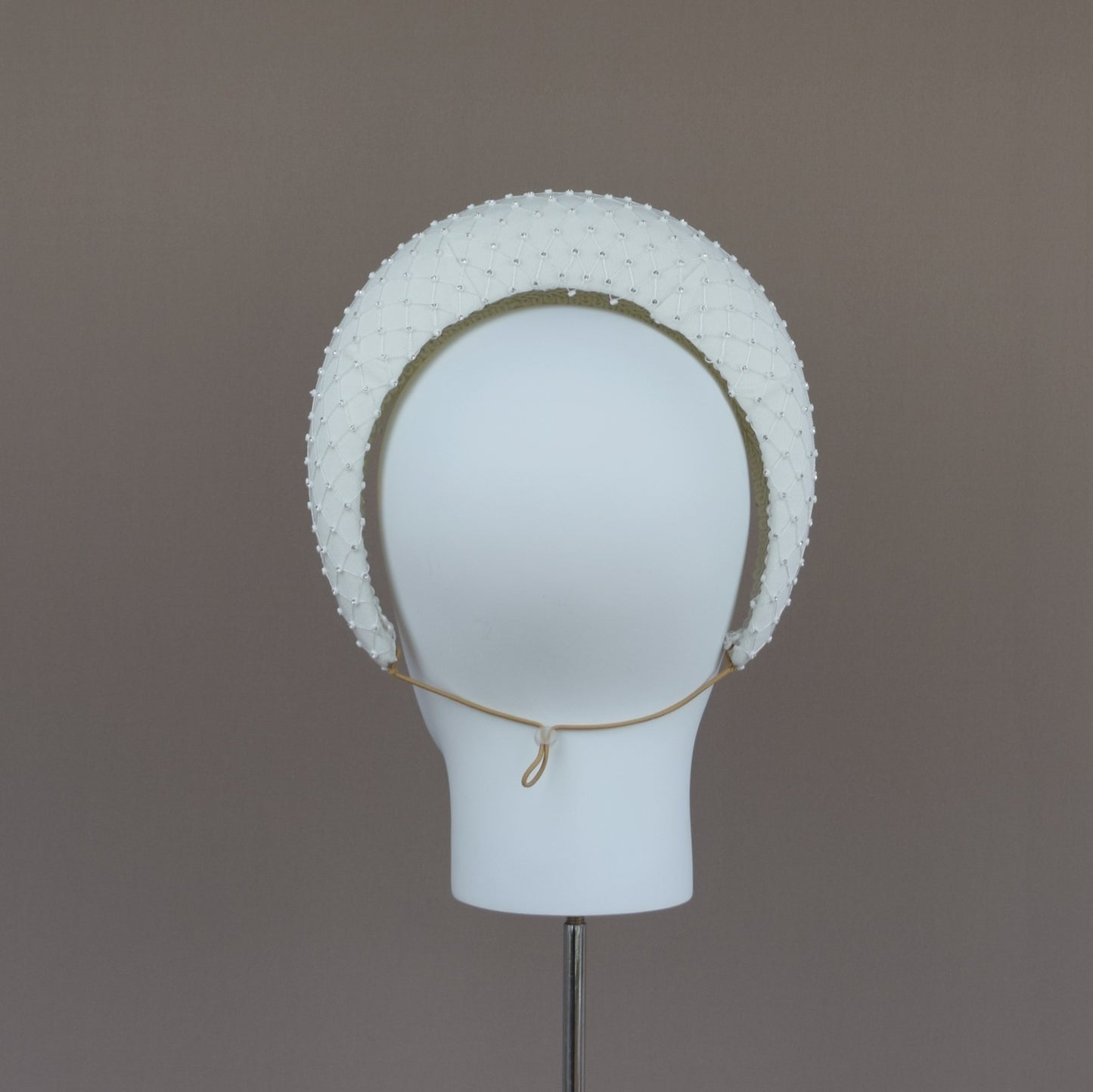 Milk White Crepe Diamonte Bridal Headband