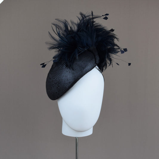 Navy Straw Duchess Style Hat