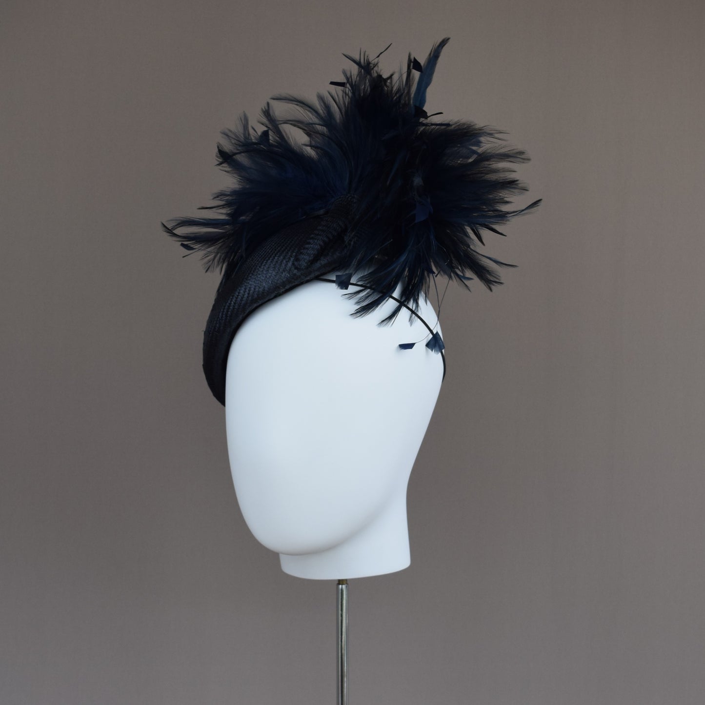 Navy Straw Duchess Style Hat