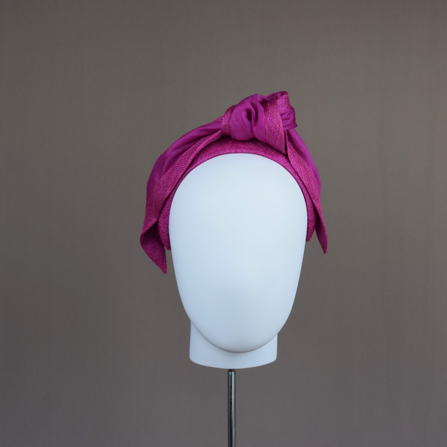 Magenta Pink Straw Turban Headband