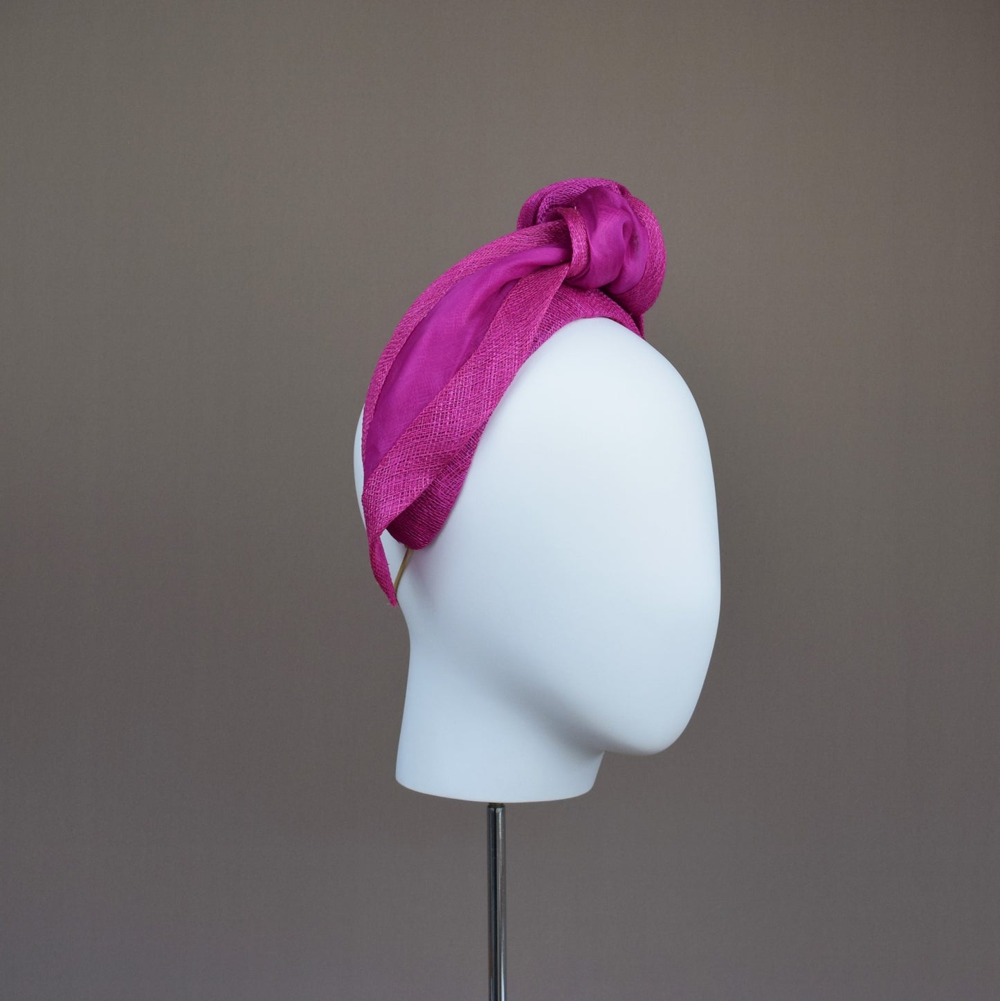 Magenta Pink Straw Turban Headband