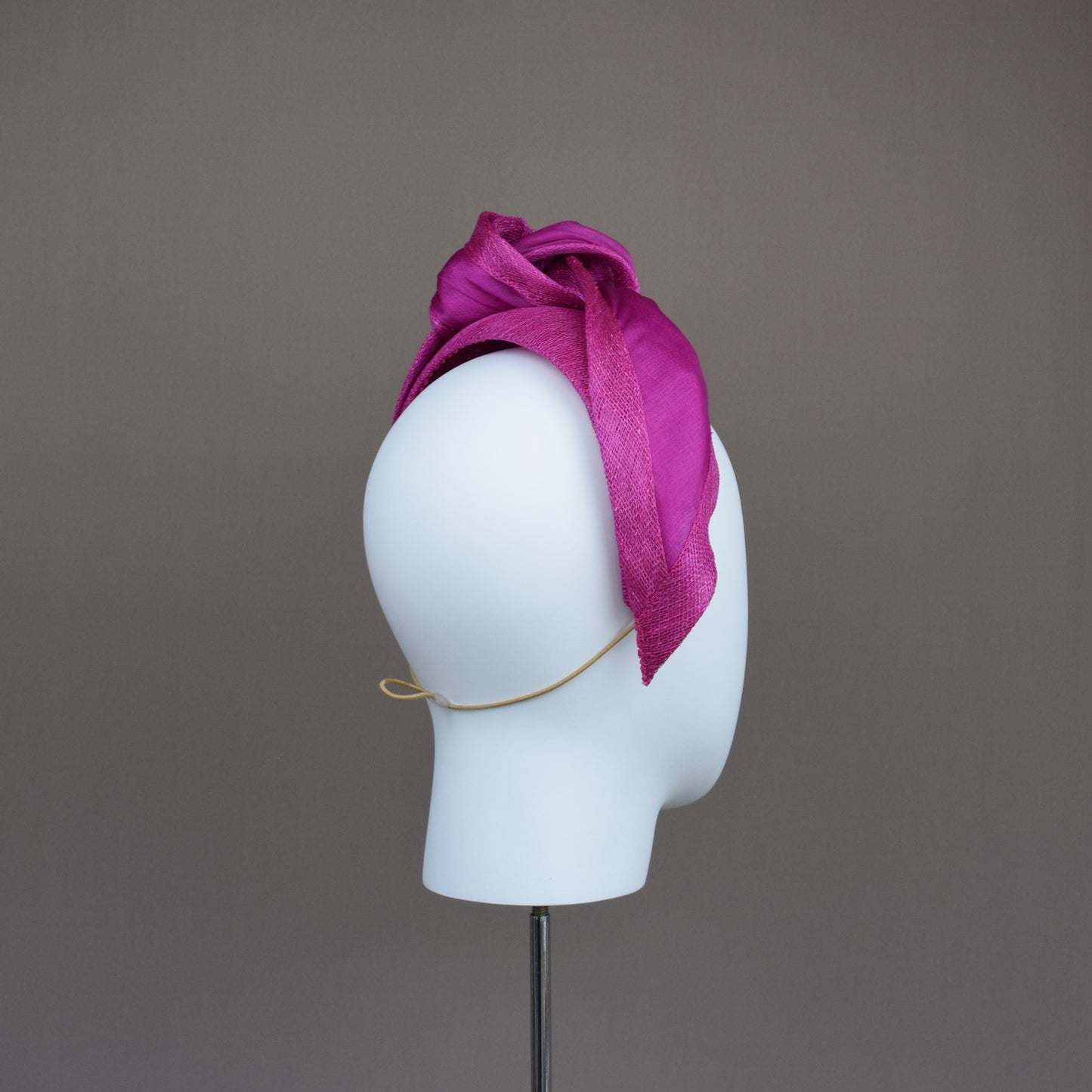 Magenta Pink Straw Turban Headband