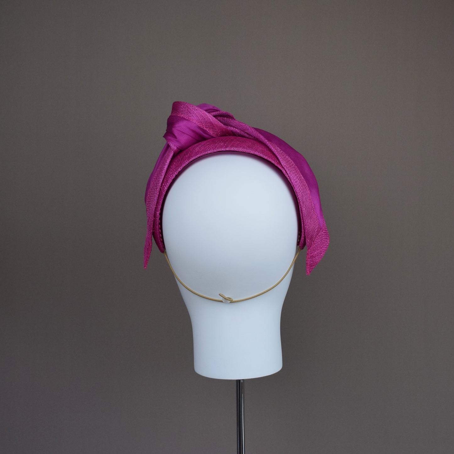 Magenta Pink Straw Turban Headband