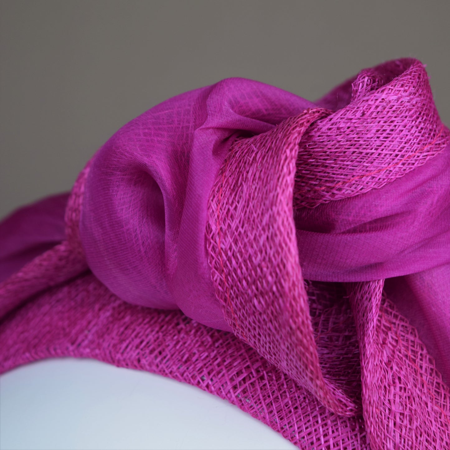 Magenta Pink Straw Turban Headband