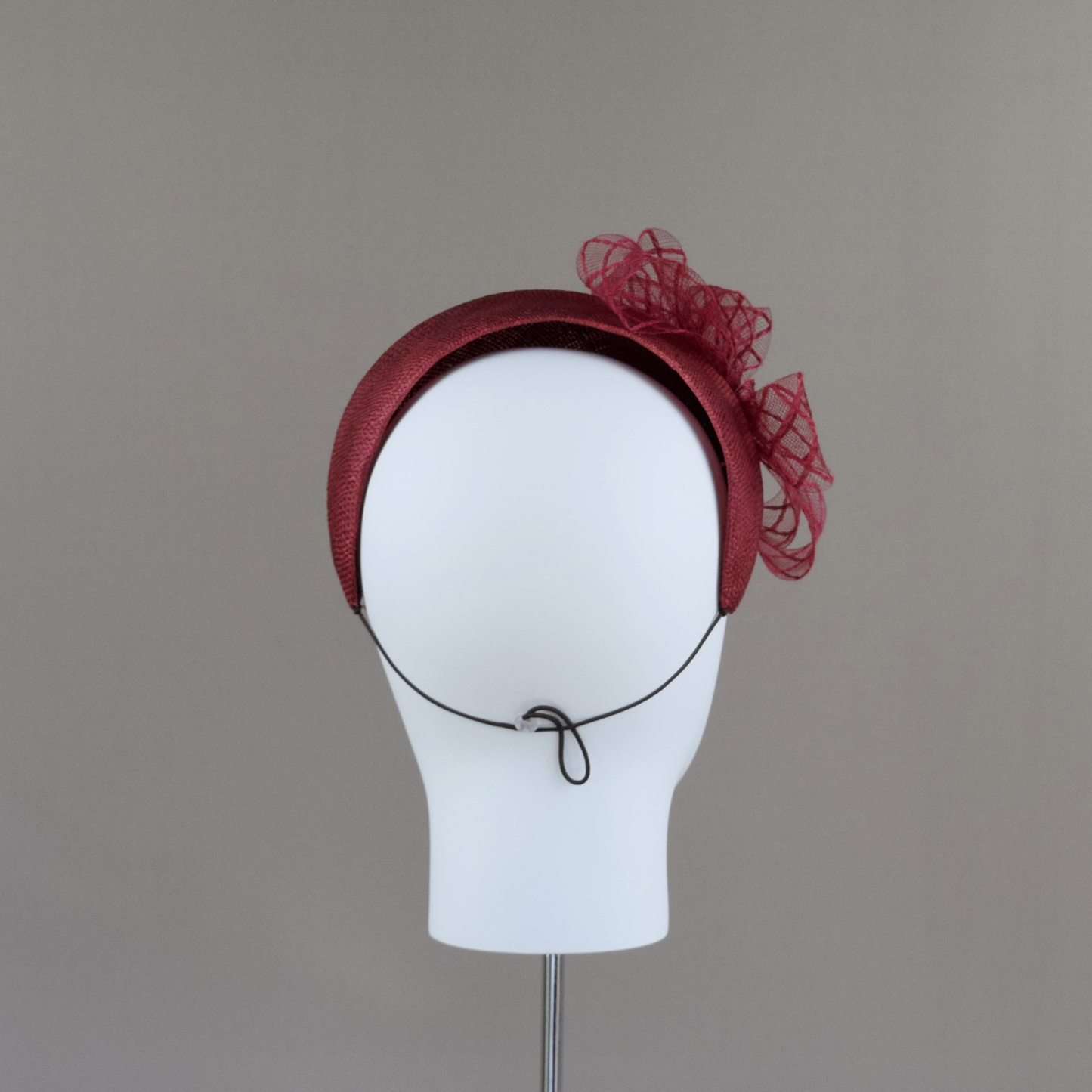 Beetroot Red Straw Wedding Guest Headband