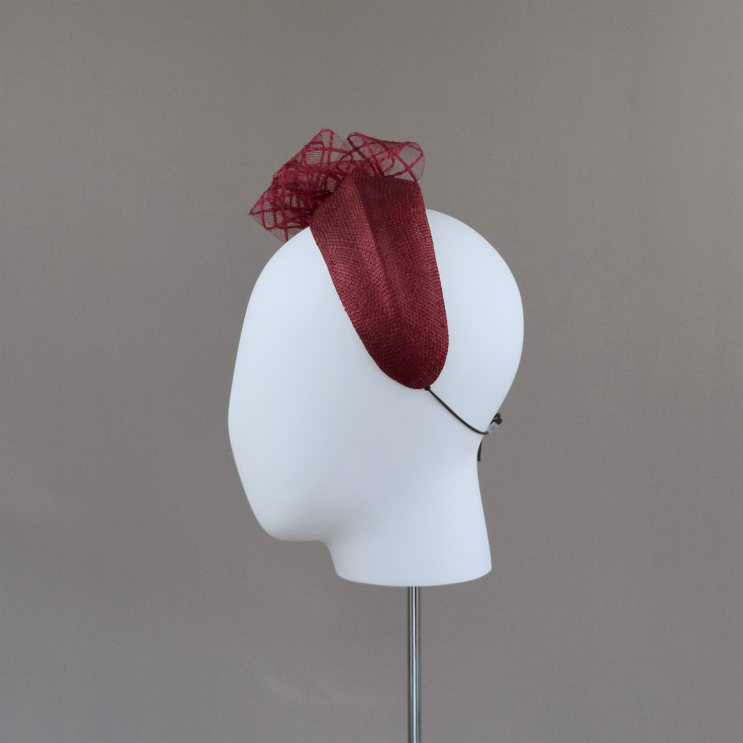 Beetroot Red Straw Wedding Guest Headband